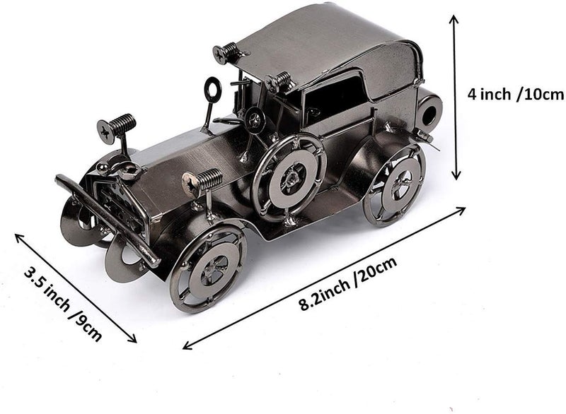 MOYODOR Metal Antique Vintage Car Model Handcrafted Collections Collectible Vehicle for Bar or Home Decor Decoration Great Gift (Black-Silver)  unisex - Image 2